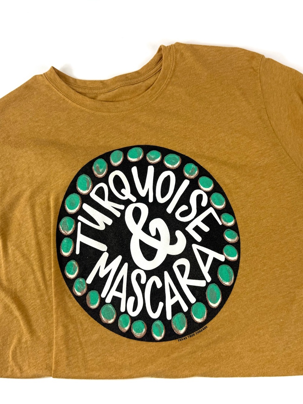 Women’s Mustard Graphic Tee - Turquoise & Mascara 💋